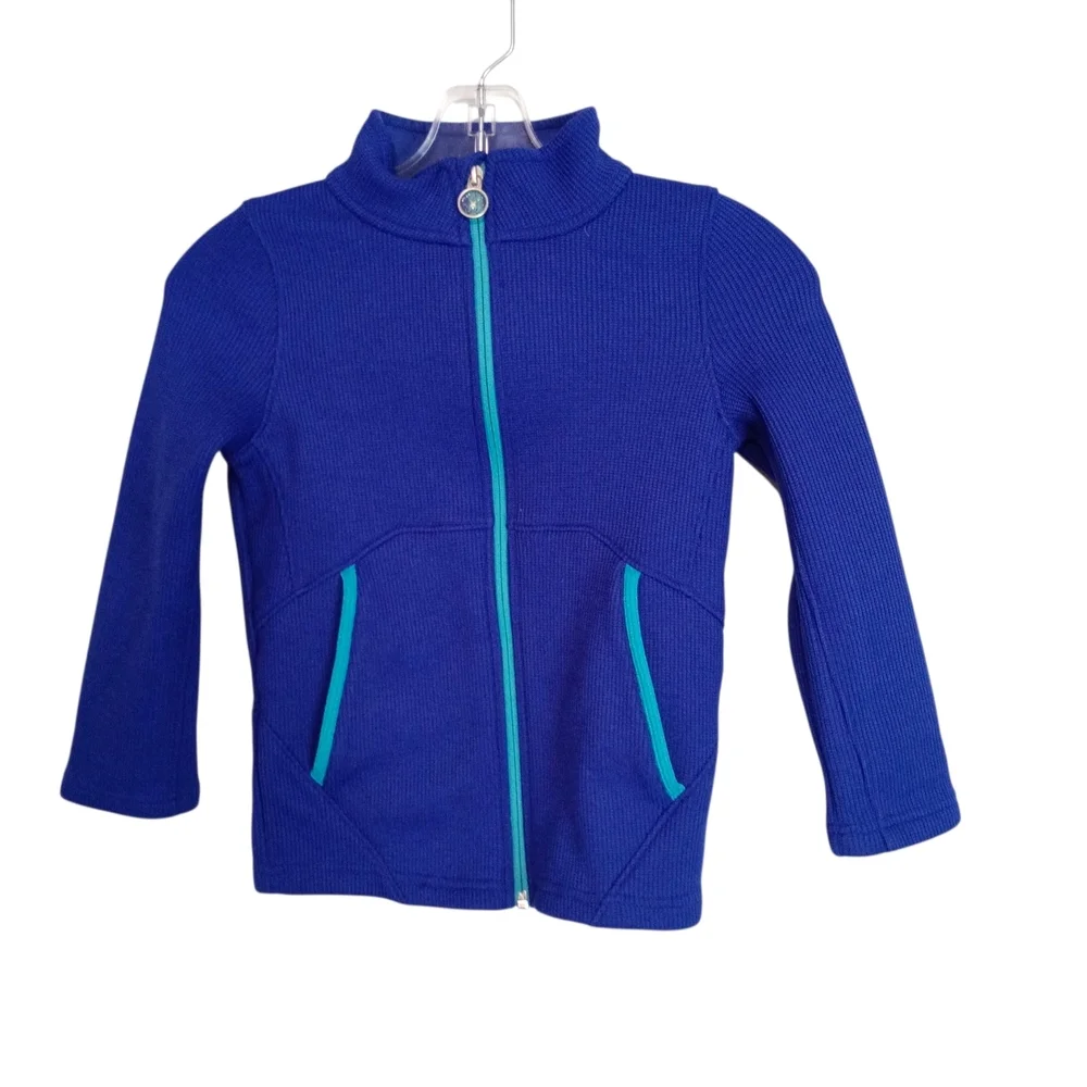Spyder - Blue Zip-Up Jacket with Teal Accents - Size 7/8 - Picture 1 of 5